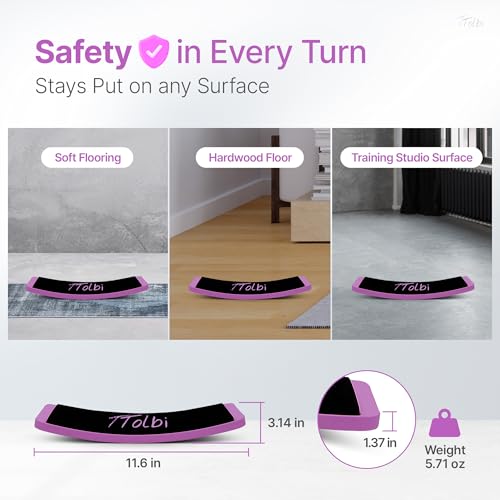 Turn Board for Dancers and Skaters, Ballet and Figure Skating Spinner | Off-ice trainer to improve spins, turns and balance for ballet, ice skating, cheer and gymnastics, all levels - color: Purple