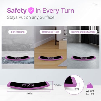 Turn Board for Dancers and Skaters, Ballet and Figure Skating Spinner | Off-ice trainer to improve spins, turns and balance for ballet, ice skating, cheer and gymnastics, all levels - color: Purple