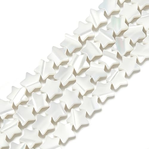 8mm Natural White Mother of Pearl Shell Star Beads for Jewelry Making - color: 8mm Star Shape