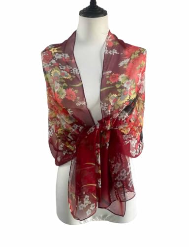 Acotavie Scarfs for Women Lightweight Fashion Scarves Print Floral Pattern Scarf Shawl Wraps - color: A04