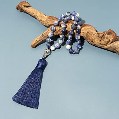 Tasbih Prayer Beads Allah & Muhammad Islamic Prayer Rosary Muslim Islam Misbaha Tasbeeh Sibha 99 Prayer Beads Necklace 33 Prayer Beads Bracelet - color: 8mm Sodalite 33 Beads