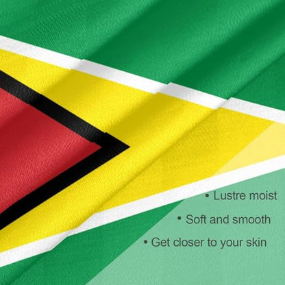 Bandana Square Head Scarf for Women Satin Hair Wrap Fashion Headband 27" - color: Guyana Flag