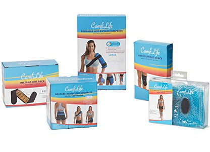 ComfiLife Ice Packs for Injuries (3 Piece Set) – Reusable Hot and Cold Pack with Wrap – Soft Gel Ice Packs for Back, Shoulder, Hip, Knee, Elbow, Joint Pain Relief – Heat & Cold Therapy (Medium) - size: Medium (Pack of 2)