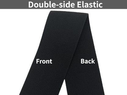Black Wide Knit Elastic Band for Sewing 3 inch 5yards Double-Side Twill Woven Elastic Heavy Stretch Elastic Spool Band for Pants Waist-Wigs-Skirts-Craft-DIY Projects - color: Black