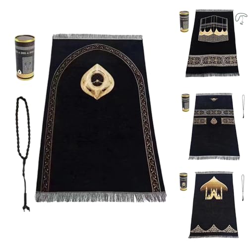 Islamic Mat Prayer Mat Lightweight Convenient with Rosary Beads for Muslims Islamic Travel Portable Praying Blanket Islamic Prayer Easy to Carry - color: Multicolor