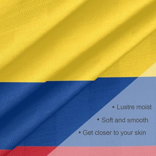 Bandana Square Head Scarf for Women Satin Hair Wrap Fashion Headband 27" - color: Colombian Flag