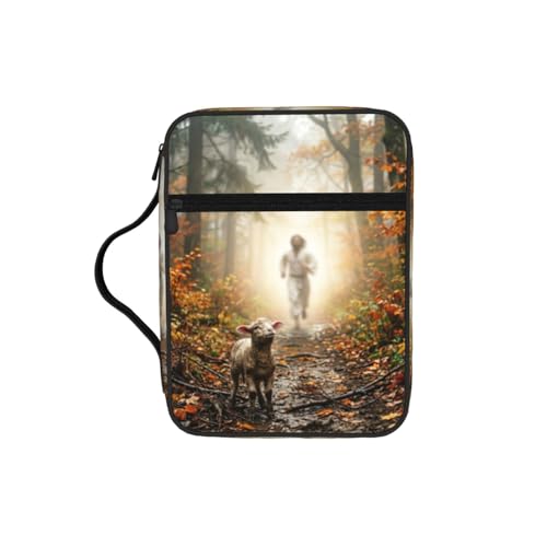 Jesus Lamb Sheep Christian Forest God Bible Cover Case for Women Men - color: Jesus Lamb Forest