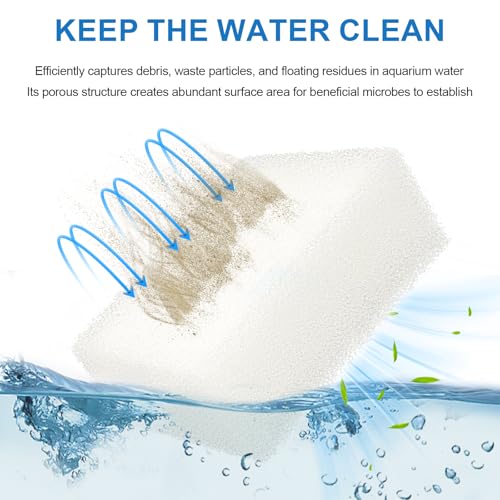 Aquarium Replacement Filter Sponge Media Pads, Foam Insert Compatible with AquaClear 70/Fluval 70 Power Filters, Reusable Fish Tank Filter Media for 40-70 Gallon Aquariums - 6 Pack