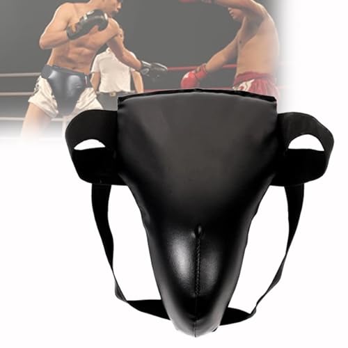Men Boxing Groin Protector - Kickboxing Abdominal Support Gear Cup for Martial Arts, MMA Training Sports Fitness