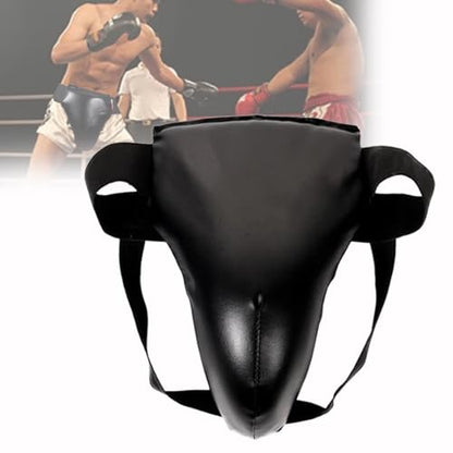 Men Boxing Groin Protector - Kickboxing Abdominal Support Gear Cup for Martial Arts, MMA Training Sports Fitness