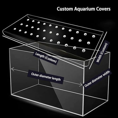 Clear Custom Aquarium Lid Fish Tank Cover, Fish Reptiles Anti Jump Top Cover/Canopy, Ventilation Transparency, with Feeding Window
