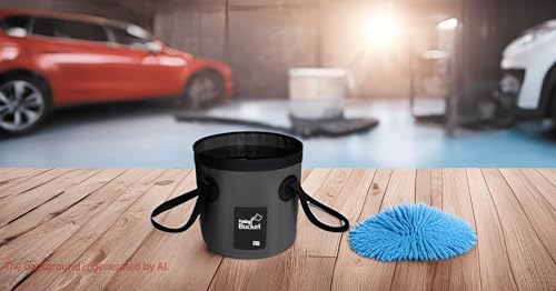 BANCHELLE 5 Gallon Collapsible Bucket with Handle for Indoor Outdoor | 20L Foldable Water Storage Container for Car Washing, Camping, Traveling, Fishing, Hiking, Beach, Gardening, Boating
