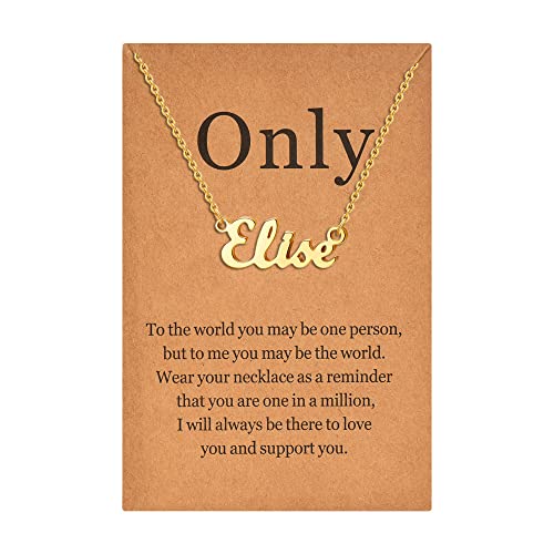 Lcherry Name Necklace Personalized for Women Gold Plated Nameplate Necklace Gifts for Girls - style: Elise