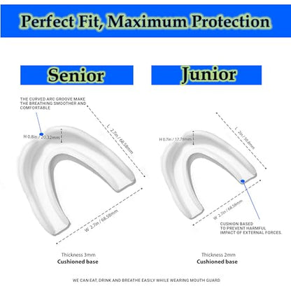 6-Pack Sports Mouthguard with Case Kid Youth Boil Bite Slim Fit Soft Girls Boys Football Lacrosse Basketball Boxing Soccer Taekwondo MMA Karate Size Kids Till 11 - size: kids (for age till 11)