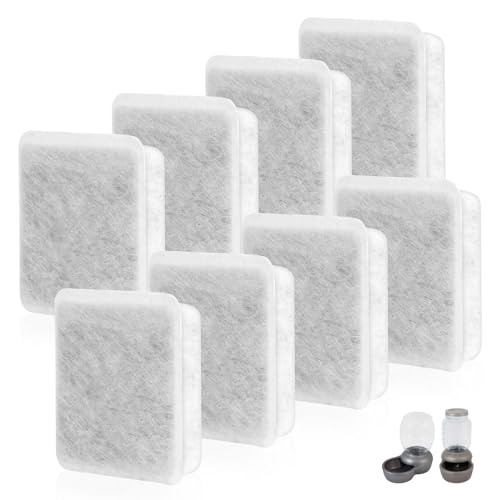 Pet Fountain Charcoal Water Filter Replacement, Dog Cat Water Bowl Filter Pet Water Filter Fit for Gravity Waterer Bowls Pack of 8