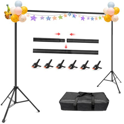 Hemmotop Photo Backdrop Stand, 10x7ft, Secure Straight Thread Connection - size: 10x7ft