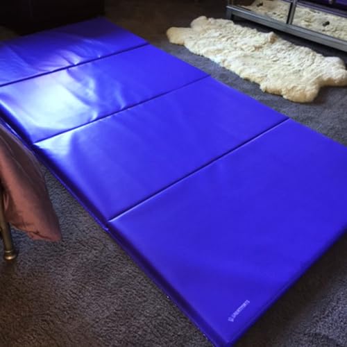 Greatmats Gym Mats 4x8 Ft x 1-3/8 Inch Folding, Home Exercise Pad For Gymnastics, Tumbling, Cheerleading, Martial Arts, (Blue)