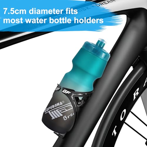 24oz Bike Water Bottle Leakproof Squeeze BPA Free Bicycle Bottles Design for Cycling Riding, Running, Gym & Outdoor Sports 2 Pack - color: Black+Green(2 PC)