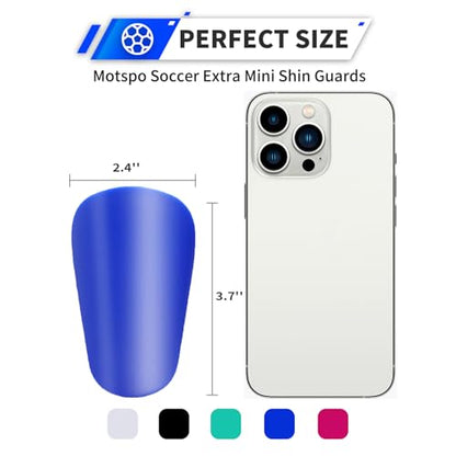 Extra Mini Soccer Shin Guards for Toddler, Kids, Youth & Adults | Ultra Lightweight Insert Small Shin Pads, Boys Girls Men Women, Shock-Absorbing Protection, 3.7×2.4 In, Training & Matches - color: Blue