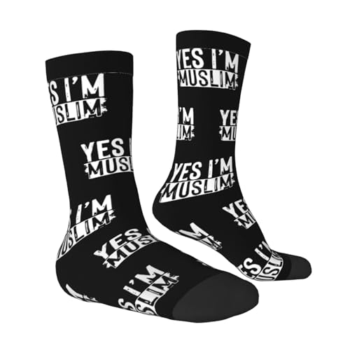 Muslim Islam Arabic Islamic Religious Allah God Be Socks, Unisex Adult Crew Socks, Cotton Cozy Casual Sock - color: 2 Black-1