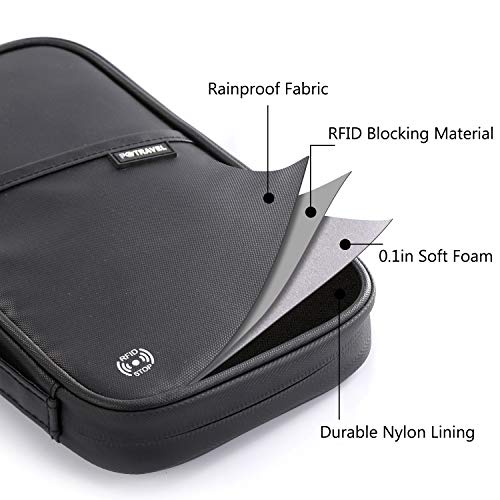 VanFn RFID Travel Passport Wallet, Family Passport Holder, Trip Document Organizer P.Travel Series (Nylon - Black) - color: A - Nylon - Black