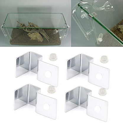 4Pcs Fish Glass Cover Clip, Stainless Steel Aquarium Glass Cover Support Bracket Holders Universal Lid Clips for Rimless Aquarium(8mm) - color: 8mm