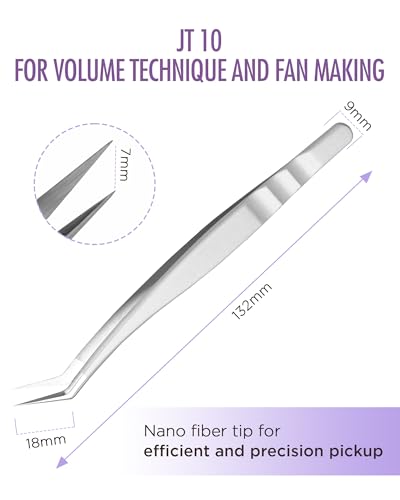 BEYELIAN Eyelash Extension Tweezers, Professional sticker tweezers | Eyelash Extension Tweezers, Professional sticker tweezers for crafting Curved Tip Stainless Steel JT10 - style: JT10