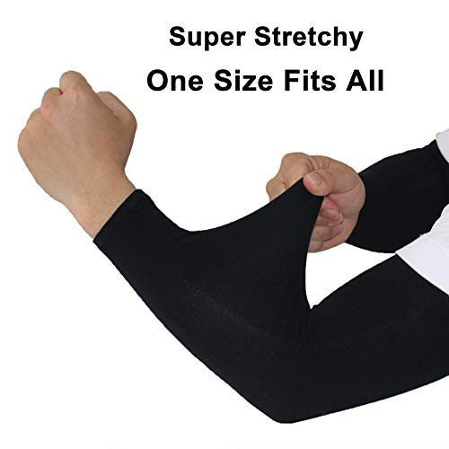 PFFY UV Protection Cooling Arm Sleeves for Men and Women UPF 50 Sun Sleeve - color: 1 Pair - Black+green