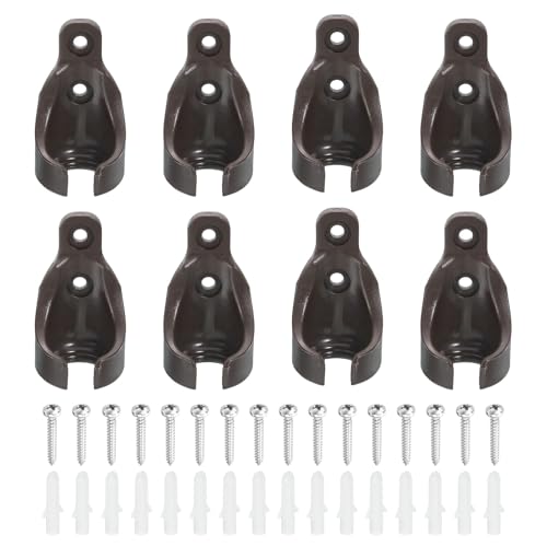 uxcell 8Pcs Bungee Ball Receivers Brackets, Universal Blinds Bungee Cord Replacement Parts for Indoor/Outdoor Roller Sun Shade Tie Downs, Coffee - color: Coffee