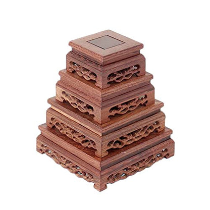 Wooden Rosewood Carved Base Home Display Stand | retro oriental carved design upgrades your desktop home decor suitable for study tea room living room and exhibition display