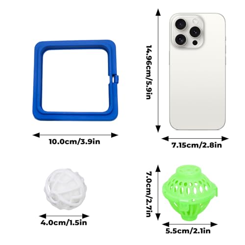 Turtle Aquarium Accessories, Tortoise Habitat Set with 1 Feeding Ring with Suction Cup 4 Nitrifying Balls and 4 Feeding Ball, Toys for Aquatic Turtles, Turtle Supplies