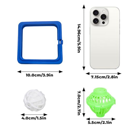 Turtle Aquarium Accessories, Tortoise Habitat Set with 1 Feeding Ring with Suction Cup 4 Nitrifying Balls and 4 Feeding Ball, Toys for Aquatic Turtles, Turtle Supplies