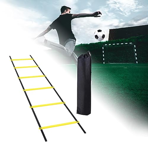 Agility Ladder Football Speed Training Equipment Soccer and Strength Nylon PP Material Suitable for Kids Adults Athletes, 300cm 6 Sections