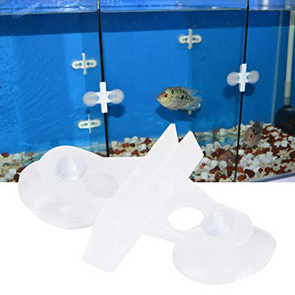Aquarium Suction Cup Divider Clip, 40Pcs PVC Partition Support, White Fish Tank Separating Board Holder (White) - color: White