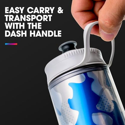 HydraPak Polar Sport Insulated Water Bottle (24oz, Pulse Black) | High Flow, BPA Free, Tri-Layer Insulation, Leakproof, Dash Handle, Easy Squeeze, Self-Sealing Cap, for Sports - color: Pulse Black, style: 24oz/700ml