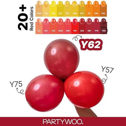 PartyWoo Burgundy Balloons 128pcs Dark Chestnut Red Maroon Color - color: Burgundy-y62