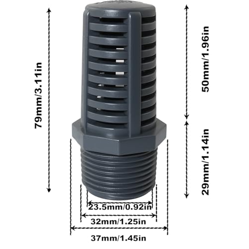 MEETOOT 1 Inch Standard Thread Inlet/Overflow Filter Water Tank PVC Permeable Cover for Connecting Aquarium Hose