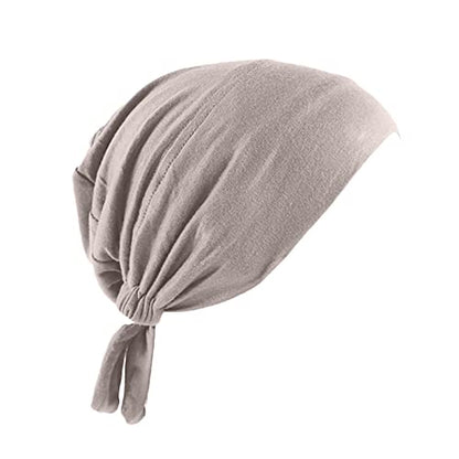 Jersey Hijab Muslim Elastic Band Ethnic Lace up Small Cap Tube Turban Soft Breathable Stretchy for Women - color: 07#_q