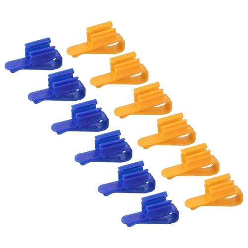 Fish for Tank Mounting Clip, Adjustable Hose Clamp Mounting Clip Water Pipe Hose Holder for 0.3"-1" Dia Tube, (Blue/Orange, 12Pcs), Intended for Aquarium Air Pump/Pipe Organizer - color: Blue/Orange