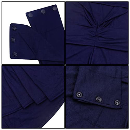 AIBEARTY Women Fashion Instant Muslim Turban Hijab with Snap Fastener Breathable Headscarf Bonnet Cap Turban Hat Shawl - color: Modal Navy -3 Buttons