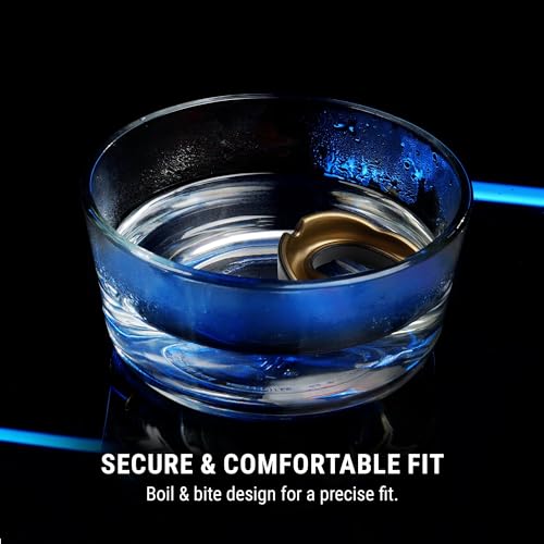 Hayabusa Combat Sports Mouth Guard Youth, Kids and Adult Sizes Comes with Case - Black/Gold, Youth - color: Black/Gold, size: Youth
