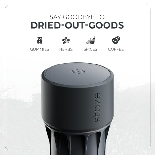 Staze Air Tight Smell Proof Container (148ml) – Vacuum Seal Jar -Waterproof Food Storage Canister, Portable Small Smell Proof Jar for Coffee, Herb, Spice & Gummies - (VISTA TRIO) - color: VISTA TRIO