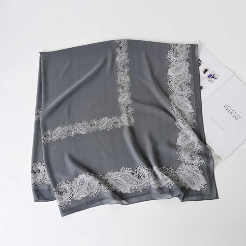 K-Elewon Large Square Scarf 51" Headscarf Chiffon Fashion Scarves Turbans Hair Wrapping Scarfs - color: D-grey
