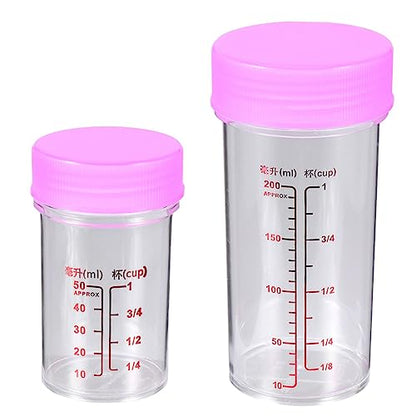 Clear Plastic Measuring Cups Set Scale Measuring Cup with Leak-Proof Lids 100Ml and 300Ml Reusable Beaker Cups for Laboratory Painting - color: Red