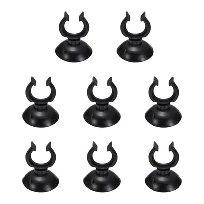 Aquarium Suction Cups, Fish Tank Suction Cups Clips Airline Tube Holders Clamps (Plastic, 8Pcs, Black) for 0.7" Fish Tank Airline Tubing Binding Moss Shrimp Nest, 17x30MM - color: Black, size: 17x30MM