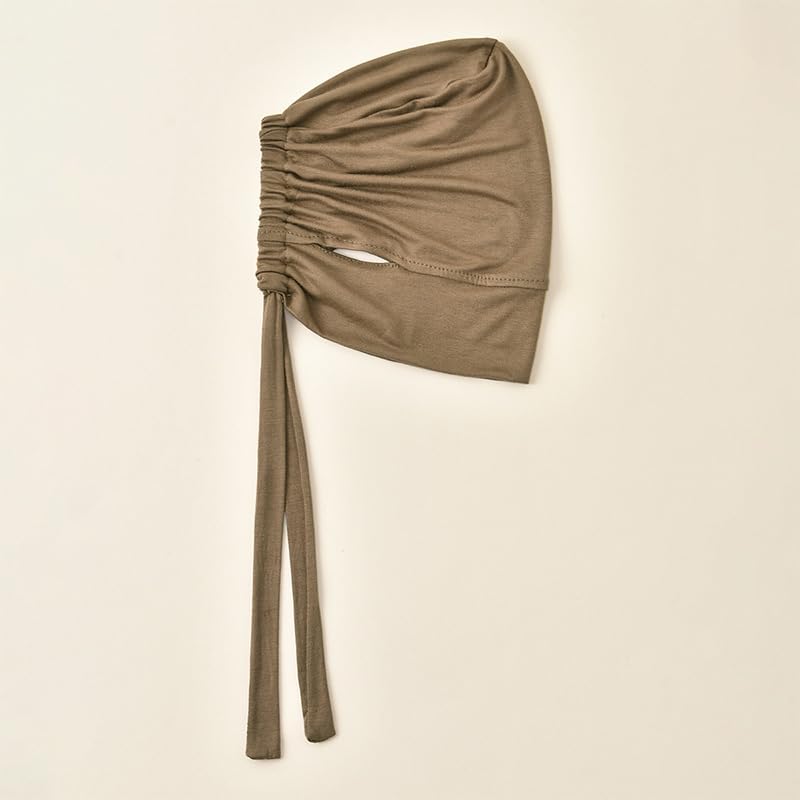 Muslim Under Scarf Tube Inner Cap for Women Islamic Turban Wrap Hijab Undercap Bonnet with Ear Hole - color: Black Pink2