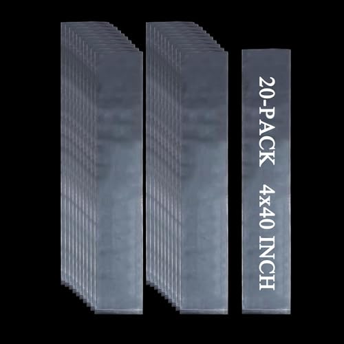 20PCS 4" x 40" Extra Long Clear Plastic Sleeves for Posters and Banners | Heavy Duty, 2 Mil Thick, Flat Open, Long Tube Storage Bags for Packaging Blueprint, Fishing Rods & Large Narrow Items - color: 4" x 40"-20PCS