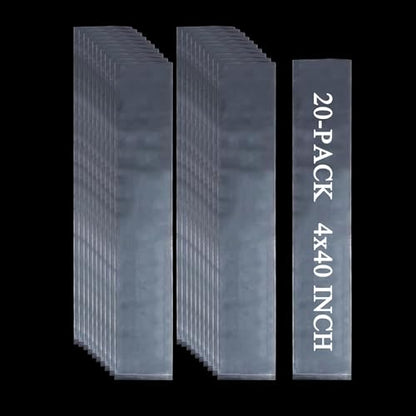20PCS 4" x 40" Extra Long Clear Plastic Sleeves for Posters and Banners | Heavy Duty, 2 Mil Thick, Flat Open, Long Tube Storage Bags for Packaging Blueprint, Fishing Rods & Large Narrow Items - color: 4" x 40"-20PCS