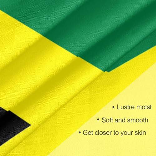 Bandana Square Head Scarf for Women Satin Hair Wrap Fashion Headband 27" - color: Jamaica Flag