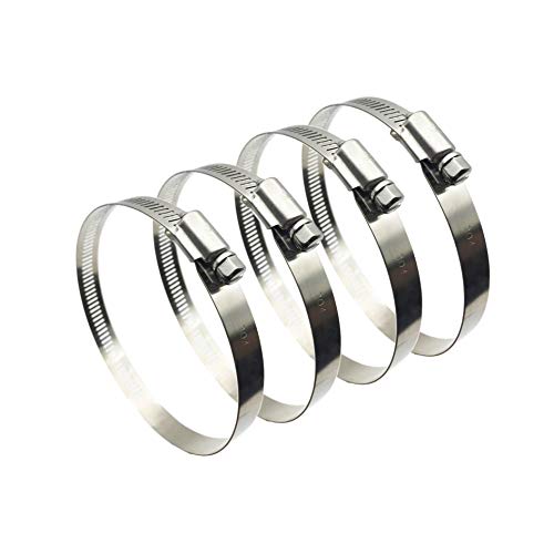 4Pcs 3" Adjustable 304 Stainless Steel Duct Clamps Hose Clamp Pipe Clamp Air Ducting Clamp worm drive hose clamps （65mm-89mm） - size: 3" -4Pcs